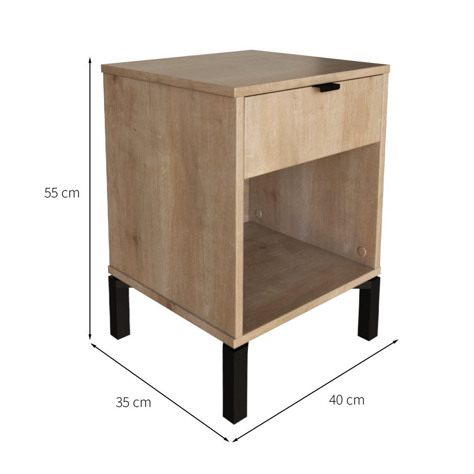 Mesa de Cabeceira Morgan 1 Gaveta Amadeirada