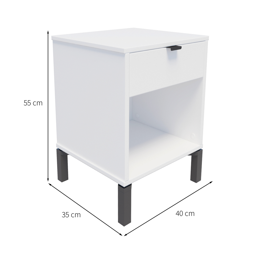 Mesa de Cabeceira Morgan 1 Gaveta Branca