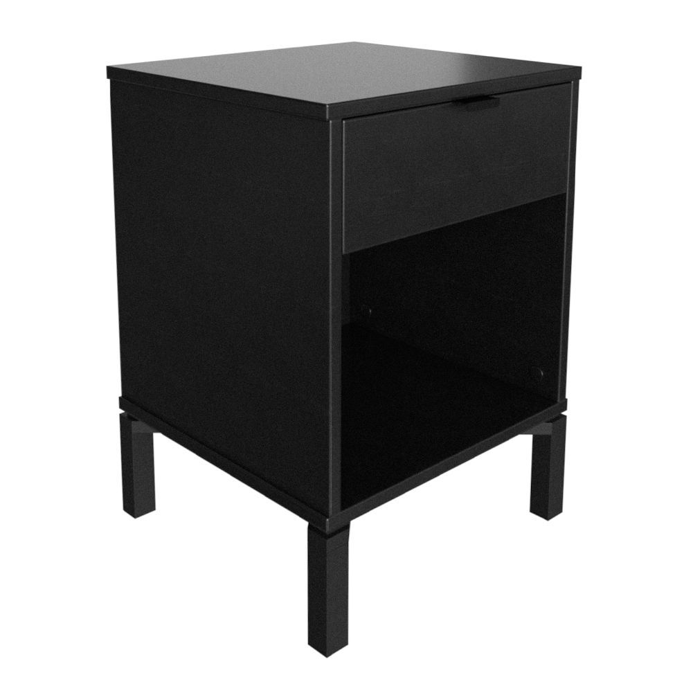 Mesa de Cabeceira Morgan 1 Gaveta Preta