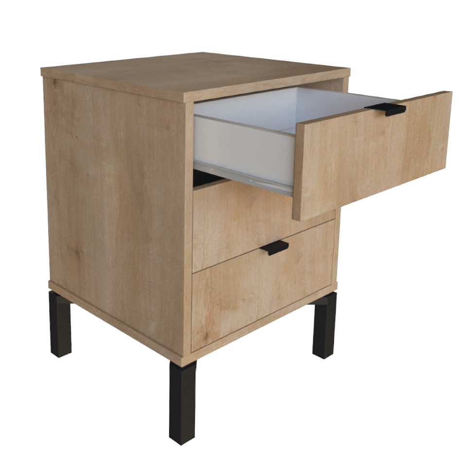 Mesa de Cabeceira Morgan 3 Gavetas Amadeirada