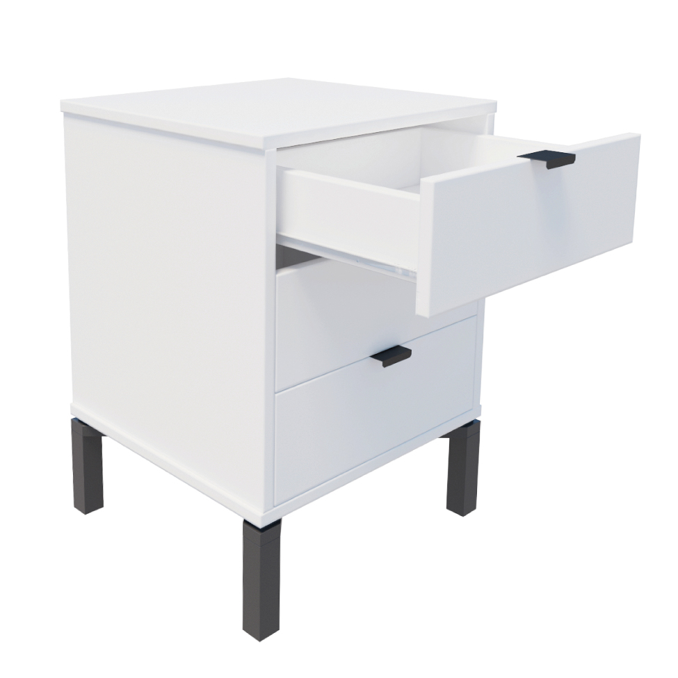 Mesa de Cabeceira Morgan 3 Gavetas Branca