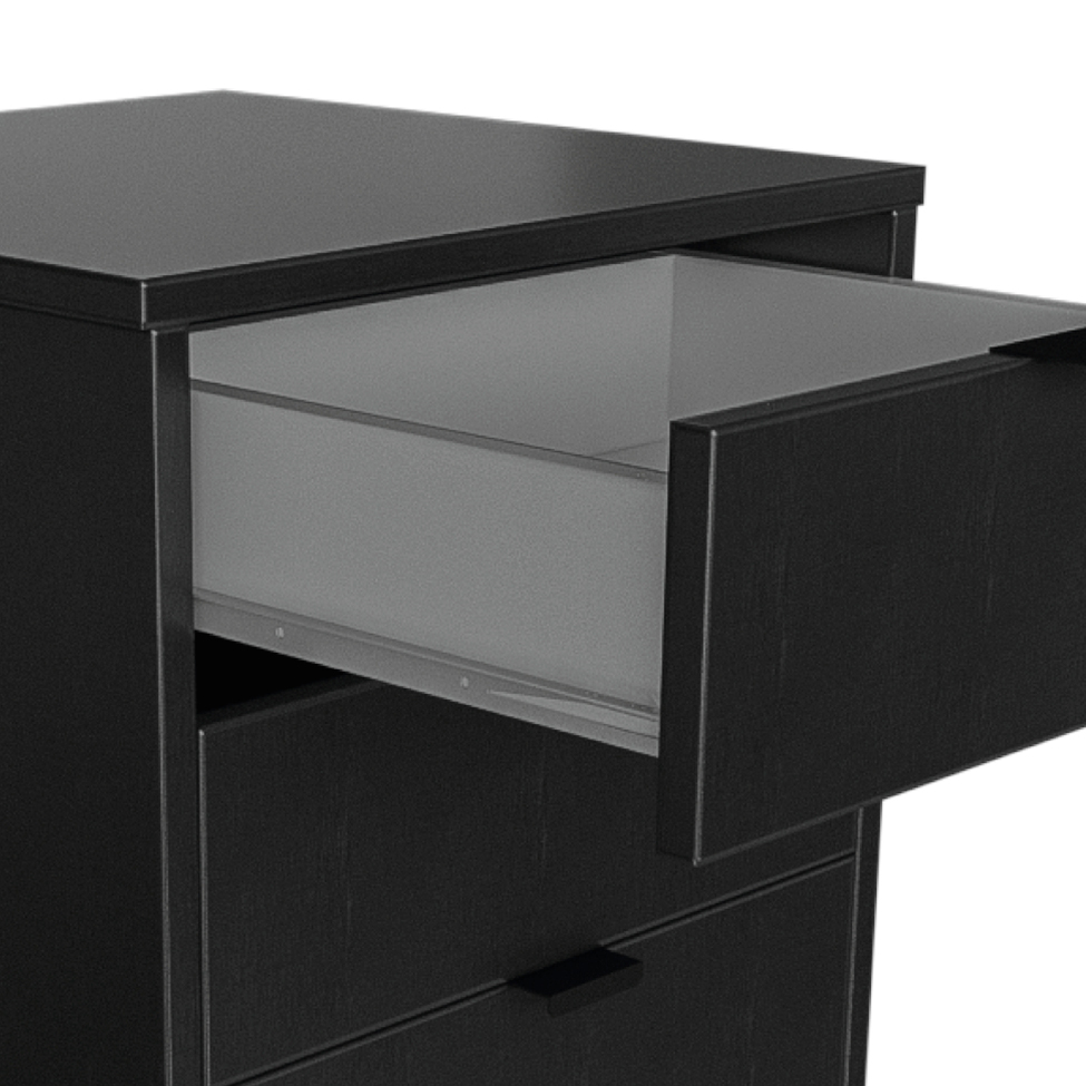 Mesa de Cabeceira Morgan 3 Gavetas Preta
