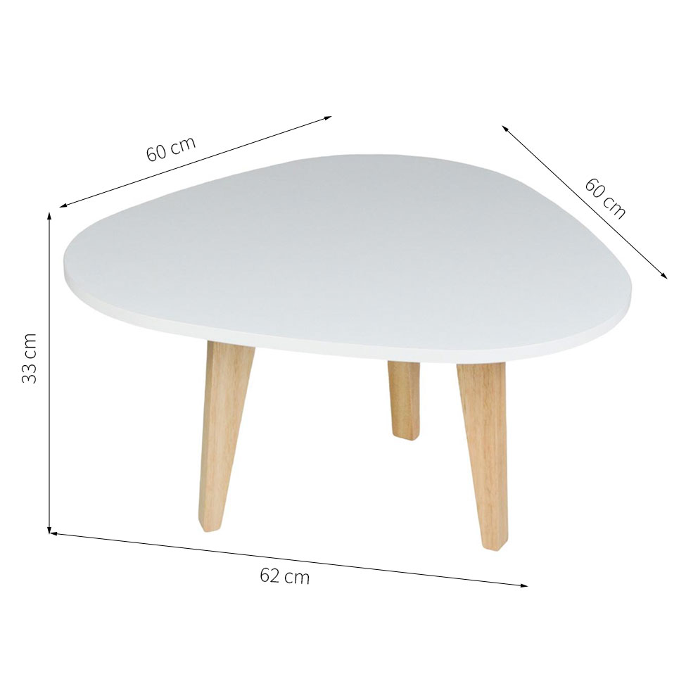 Mesa de Centro Triangular Munique Branca