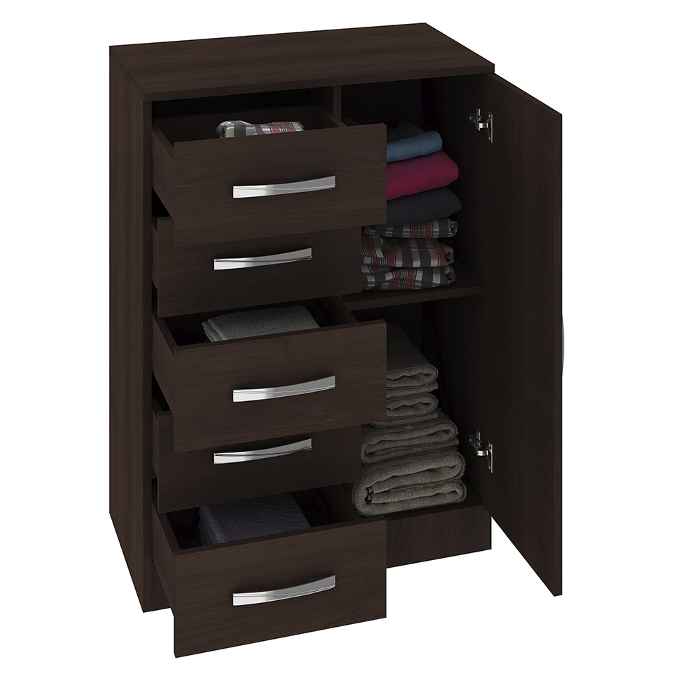 Cômoda Heloísa 1 Porta 5 Gavetas Rústico