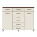 Cômoda Malibu 2 Portas 8 Gavetas Rustico e Champagne