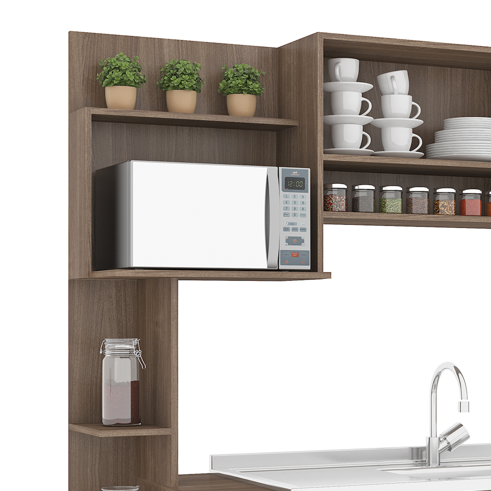 Cozinha Compacta Sofia I 5 Portas 1 Gaveta Teka e Champagne