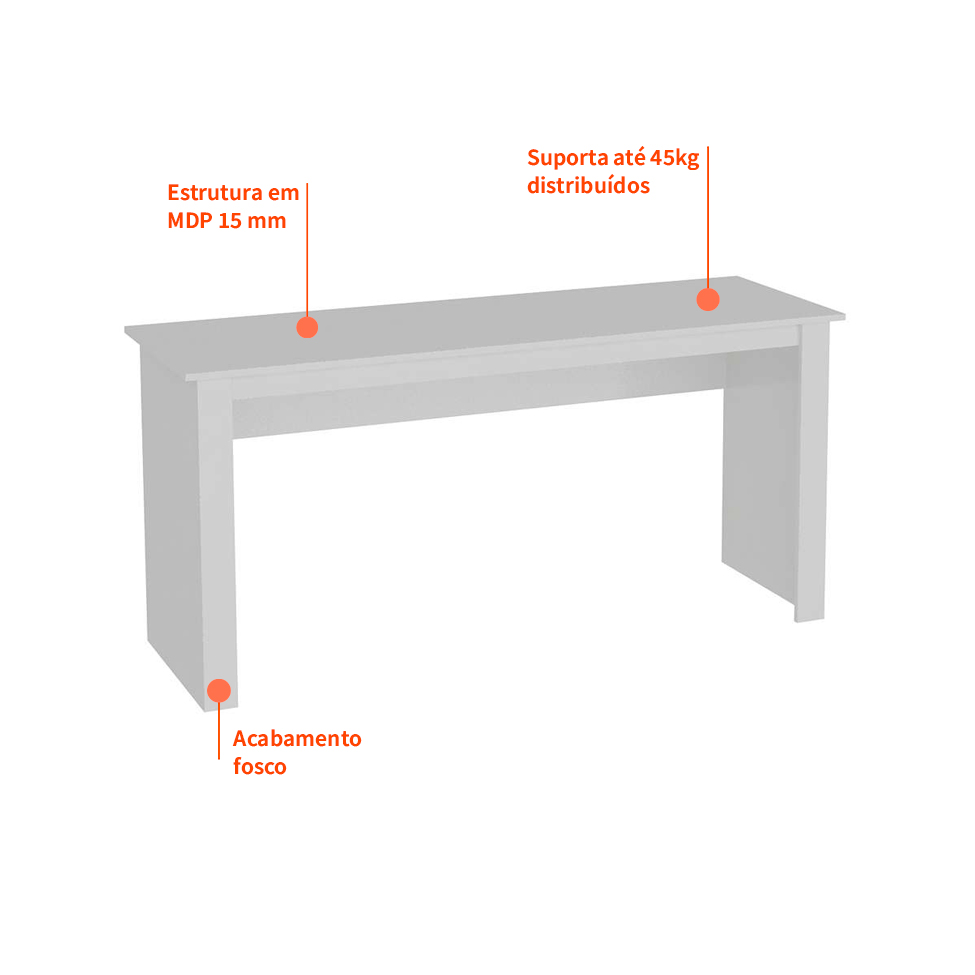 Mesa de Escritório Badesh Branca