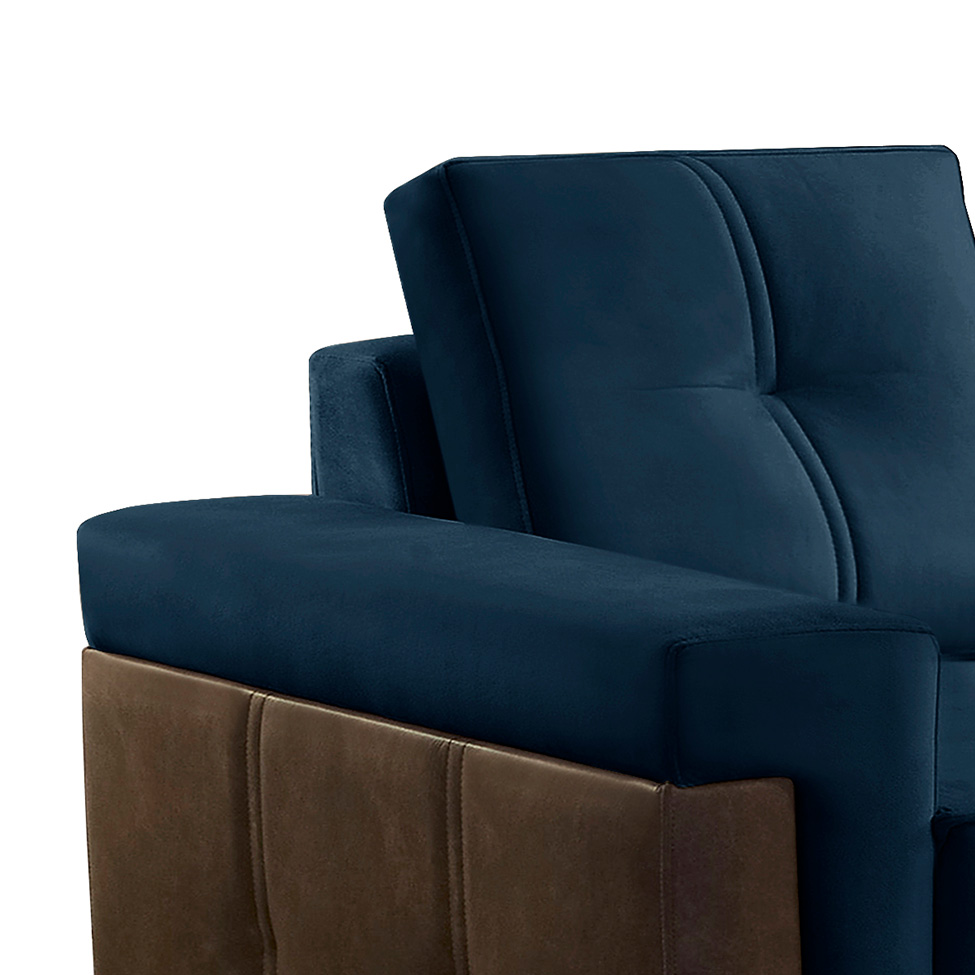 Poltrona Trento Veludo Azul