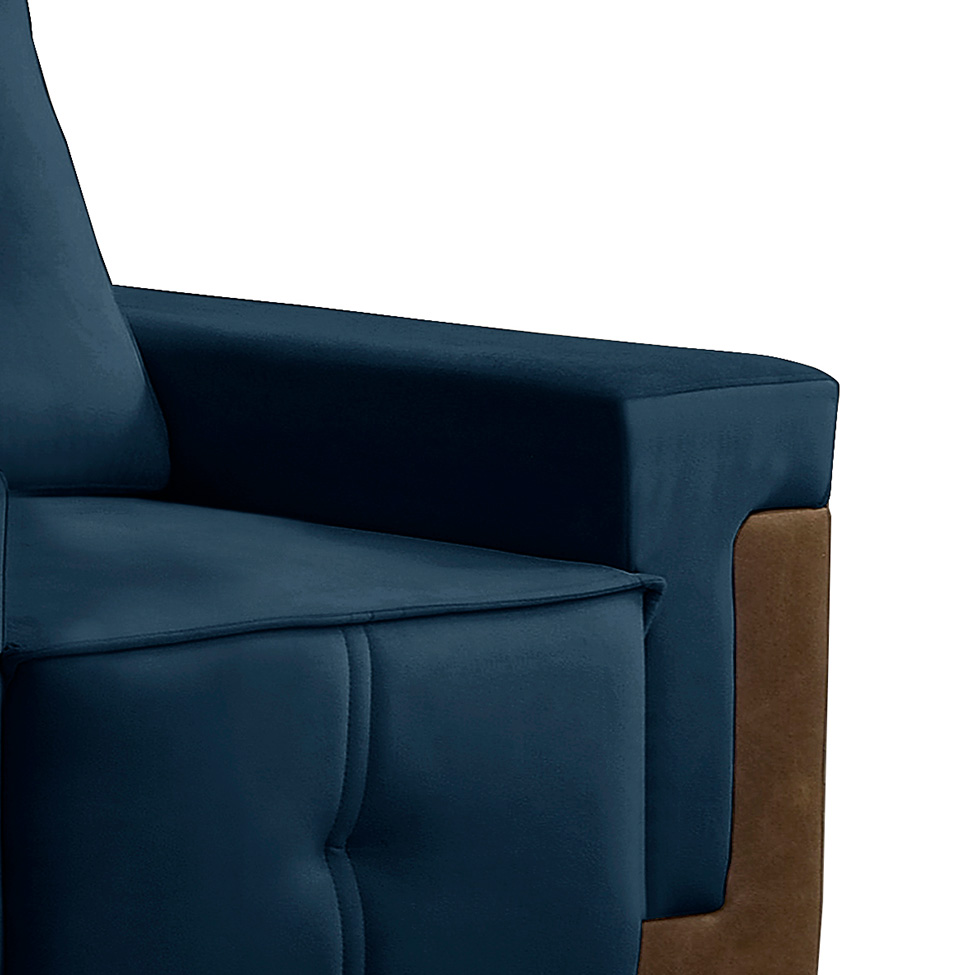 Poltrona Trento Veludo Azul