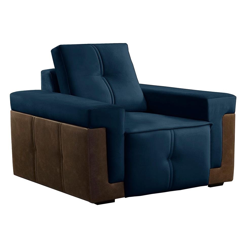 Poltrona Trento Veludo Azul