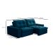 Sofá 3 Lugares Retrátil e Reclinável Argos Veludo Azul