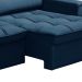 Sofá 3 Lugares Retrátil e Reclinável Nantes Veludo Azul 180 cm