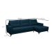 Sofá 4 Lugares Heros com Chaise Direito Veludo Azul