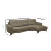 Sofá 4 Lugares Heros com Chaise Direito Veludo Castor