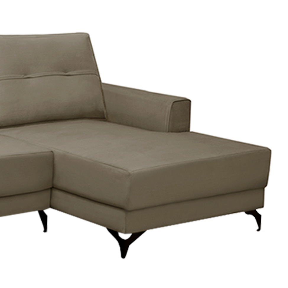 Sofá 4 Lugares Heros com Chaise Direito Veludo Castor