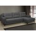 Sofá 4 Lugares Heros com Chaise Direito Veludo Chumbo