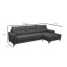 Sofá 4 Lugares Heros com Chaise Direito Veludo Chumbo