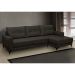 Sofá 4 Lugares Heros com Chaise Direito Veludo Marrom