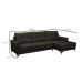 Sofá 4 Lugares Heros com Chaise Direito Veludo Marrom
