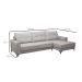 Sofá 4 Lugares Heros com Chaise Direito Veludo Prata