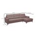 Sofá 4 Lugares Heros com Chaise Direito Veludo Rosê