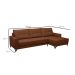 Sofá 4 Lugares Heros com Chaise Direito Veludo Terracota
