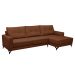 Sofá 4 Lugares Heros com Chaise Direito Veludo Terracota