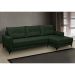 Sofá 4 Lugares Heros com Chaise Direito Veludo Verde