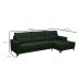 Sofá 4 Lugares Heros com Chaise Direito Veludo Verde