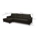 Sofá 4 Lugares Heros com Chaise Esquerdo Veludo Marrom