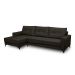 Sofá 4 Lugares Heros com Chaise Esquerdo Veludo Marrom