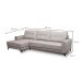 Sofá 4 Lugares Heros com Chaise Esquerdo Veludo Prata