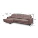 Sofá 4 Lugares Heros com Chaise Esquerdo Veludo Rosê