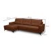 Sofá 4 Lugares Heros com Chaise Esquerdo Veludo Terracota