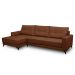 Sofá 4 Lugares Heros com Chaise Esquerdo Veludo Terracota