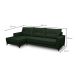 Sofá 4 Lugares Heros com Chaise Esquerdo Veludo Verde