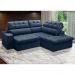 Sofá 4 Lugares Retrátil e Reclinável Arezzo com Chaise Direito Veludo Azul