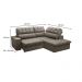 Sofá 4 Lugares Retrátil e Reclinável Arezzo com Chaise Direito Veludo Castor