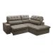 Sofá 4 Lugares Retrátil e Reclinável Arezzo com Chaise Direito Veludo Castor