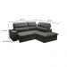 Sofá 4 Lugares Retrátil e Reclinável Arezzo com Chaise Direito Veludo Chumbo