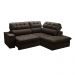 Sofá 4 Lugares Retrátil e Reclinável Arezzo com Chaise Direito Veludo Marrom