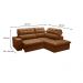 Sofá 4 Lugares Retrátil e Reclinável Arezzo com Chaise Direito Veludo Terracota