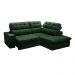 Sofá 4 Lugares Retrátil e Reclinável Arezzo com Chaise Direito Veludo Verde