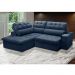 Sofá 4 Lugares Retrátil e Reclinável Arezzo com Chaise Esquerdo Veludo Azul
