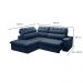 Sofá 4 Lugares Retrátil e Reclinável Arezzo com Chaise Esquerdo Veludo Azul
