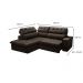Sofá 4 Lugares Retrátil e Reclinável Arezzo com Chaise Esquerdo Veludo Marrom