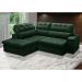 Sofá 4 Lugares Retrátil e Reclinável Arezzo com Chaise Esquerdo Veludo Verde