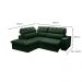 Sofá 4 Lugares Retrátil e Reclinável Arezzo com Chaise Esquerdo Veludo Verde