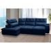Sofá 4 Lugares Retrátil e Reclinável com Chaise Esquerdo Noruega Veludo Azul