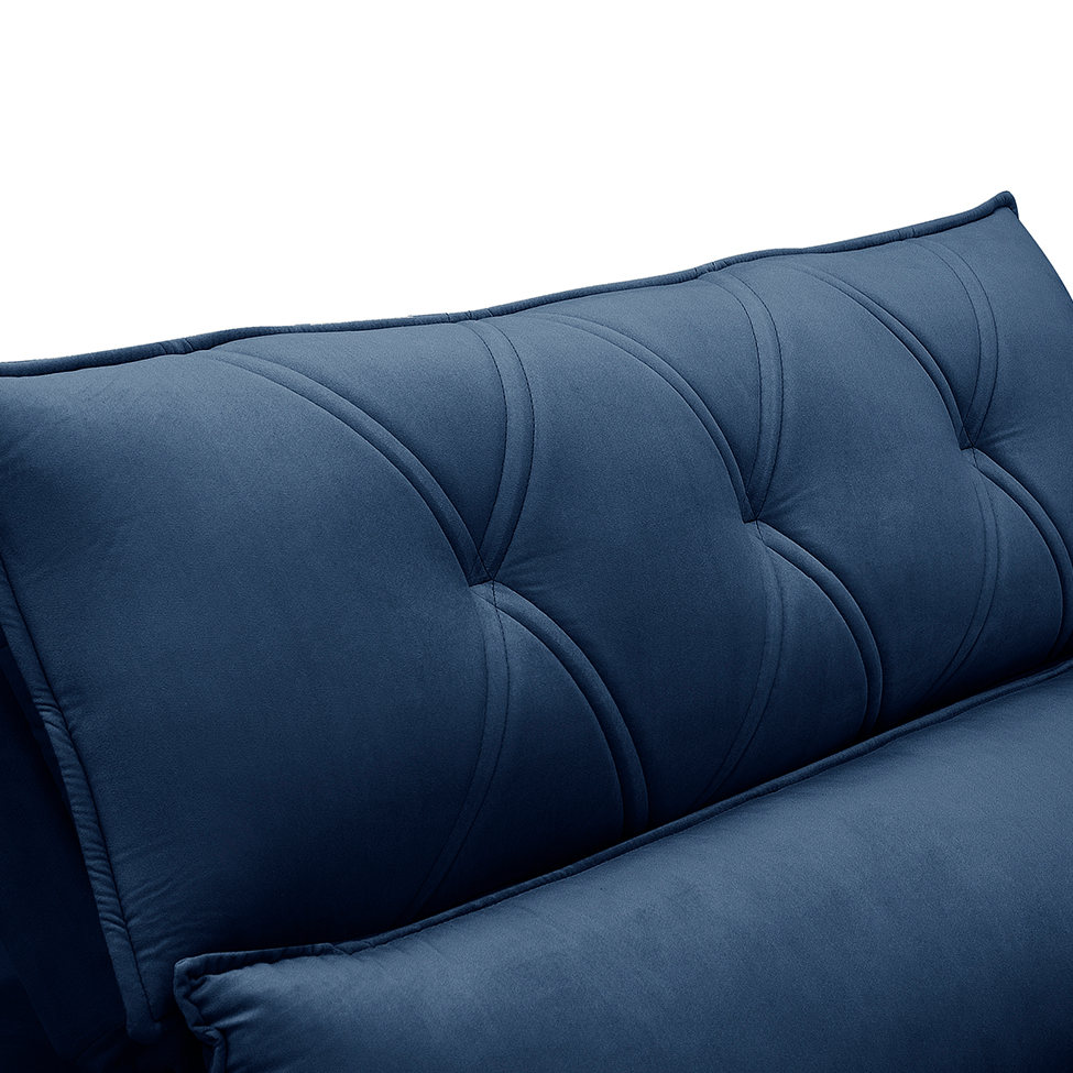 Sofá 4 Lugares Retrátil e Reclinável com Chaise Esquerdo Noruega Veludo Azul